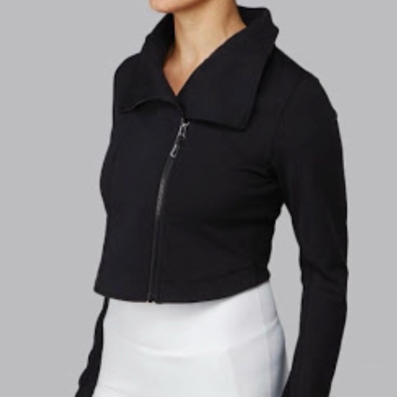 Lululemon Principal Cropped Asymmetrical Black Moto Jacket Size 4 - Picture 9 of 9